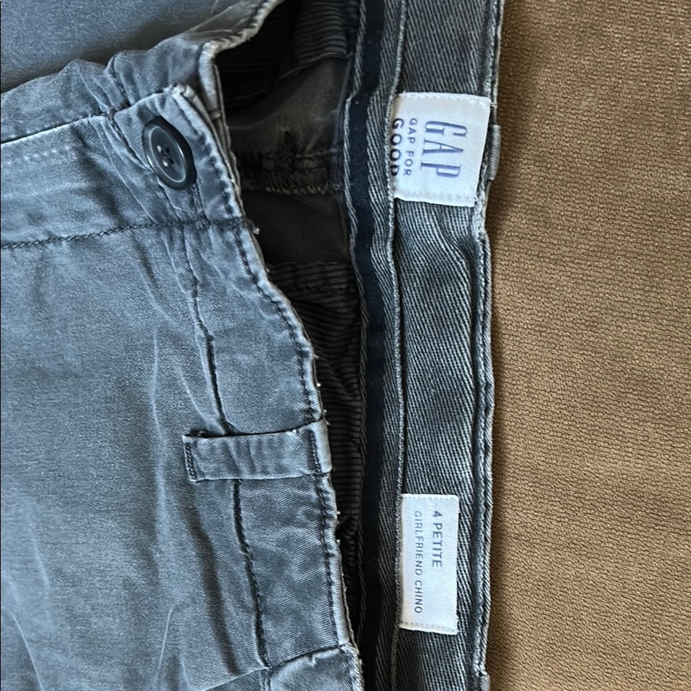 GAP Petite Straight Leg Chino Pants - Slate Gray